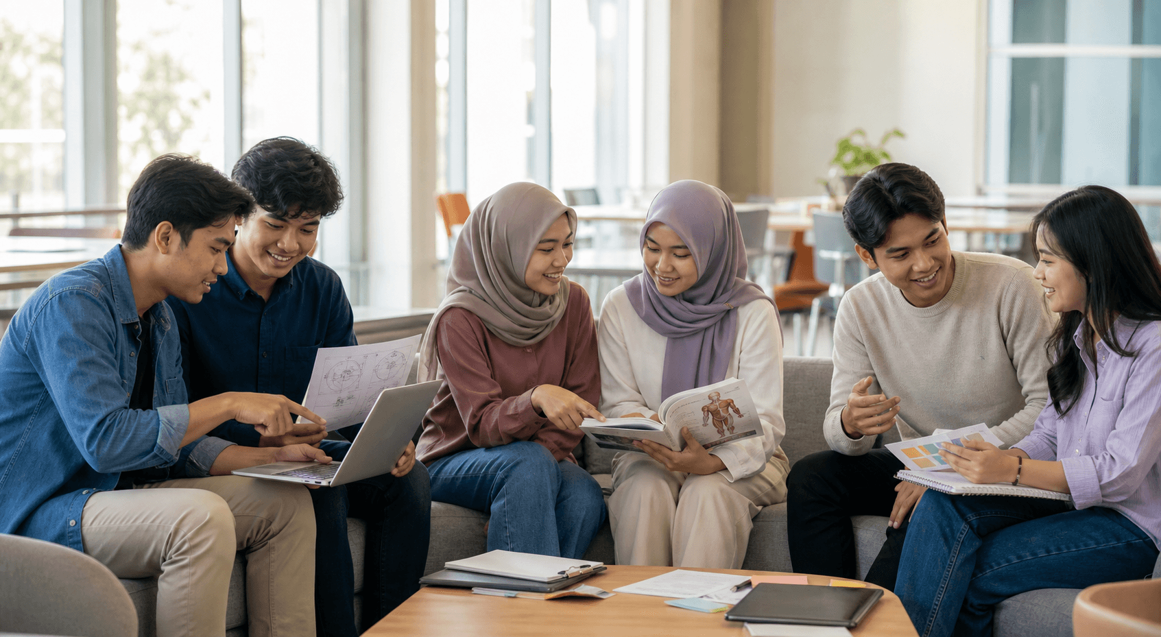 Mahasiswa berdiskusi dalam HMJ